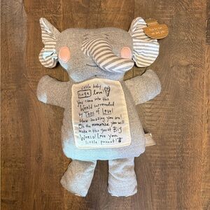 Demdaco Gray Elephant Plush Toy New Baby Gift